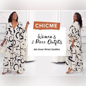 Abstract Black and White Two-Piece Set